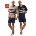 Shorty LE JOGGER Gr. 56/58 (XL), bunt (marine, beige) Herren Homewear-Sets Pyjamas