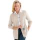 Ajourstrickjacke CLASSIC BASICS Gr. 44, beige (natur) Damen Strickjacken Ajourstrickjacken