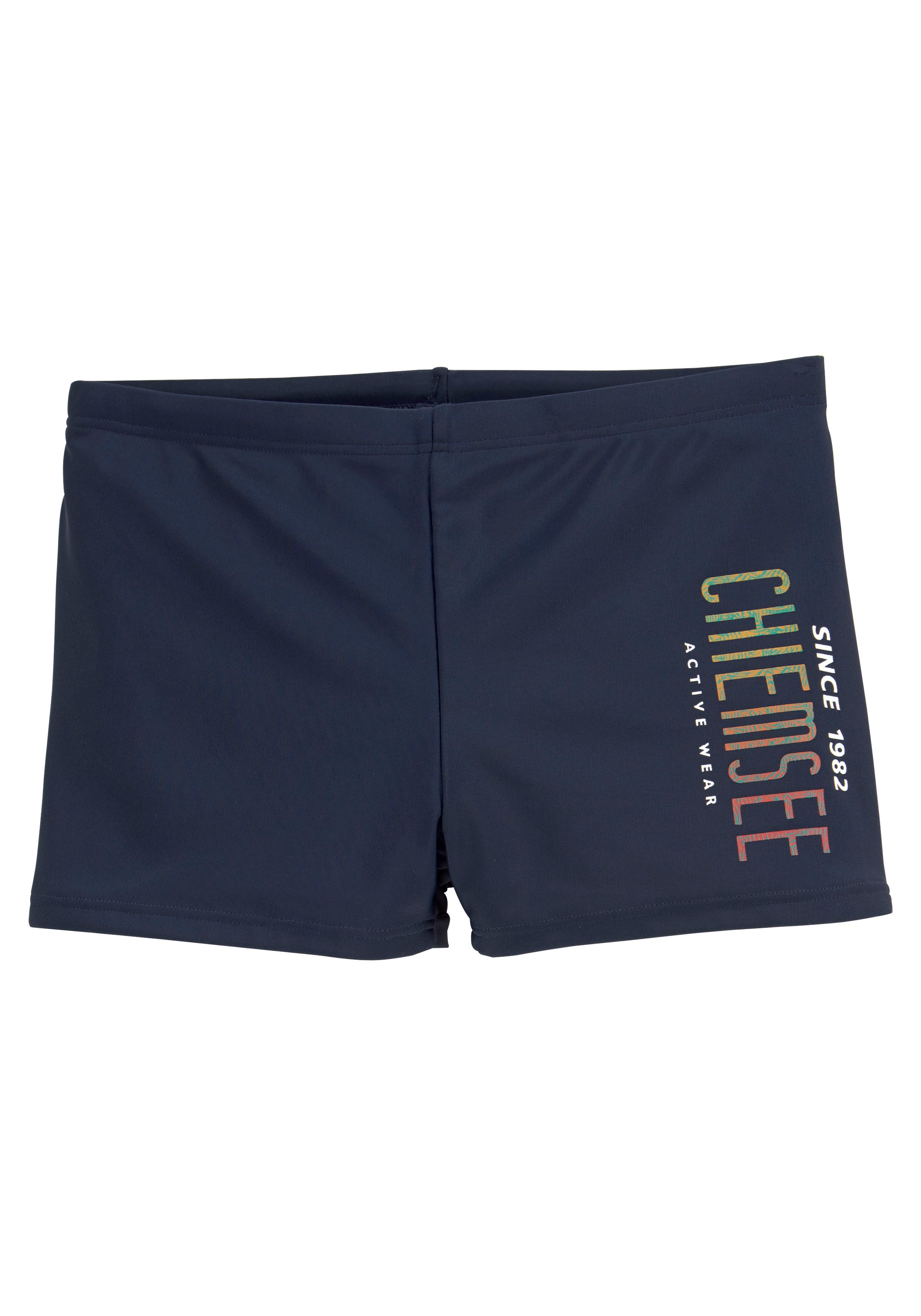 Boxer-Badehose CHIEMSEE, Kinder, Gr. 170/176, N-Gr, blau (marine), Polyamid, Badehosen, mit Logodruck Image