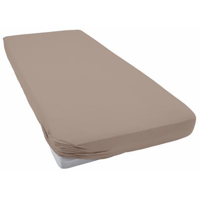 Spannbettlaken CINDERELLA "Spannbettlaken (bis 25 cm)", grau (taupe), B:160cm L:210-220cm, Jersey, Obermaterial: 100% Baumwolle, Laken, Elastizität für ein glatt bezogenes Bett Image