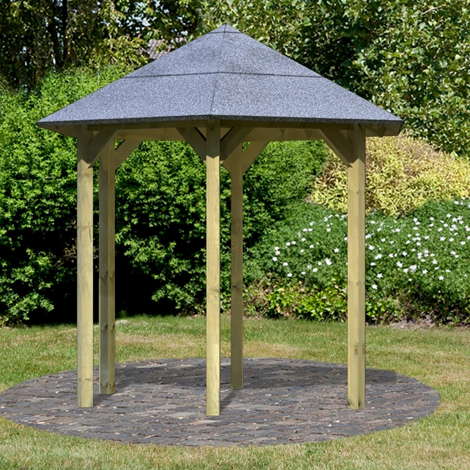 Pavillon KARIBU "Lissabon", grau, B/H/T: 299cm x 280cm x 260cm, Pavillons, BxT: 299x260 cm Image