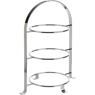 Etagere APS "Serviergestell", silber (silberfarben), B:24cm H:43cm L:33cm Ø:18cm, Metall, Servierplatten, unkomplizierte