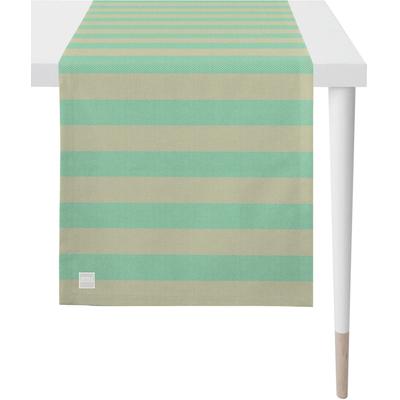 Tischläufer APELT "3967 Outdoor, Sommerdeko, Sommer", grün (mint, sand), B:46cm L:140cm, Polyester, Tischdecken, Jacquardgewebe Image