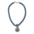 Collier ALLGÄU REBELL "Marlene" Gr. one size, Te x til, blau Damen Halsketten Colliers