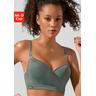 Sport-Push-up-BH LASCANA ACTIVE Gr. 80, Cup D, grün (khaki) Damen BHs mit Bügel eingearbeiteten Kissen