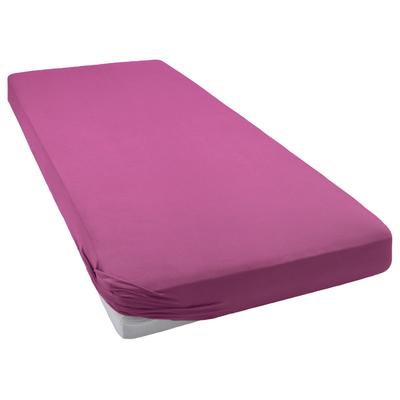 Spannbettlaken BELLANA "Jersey-Elasthan deluxe", lila (beere), B:180-200cm L:200-220cm, Jersey-Elasthan, Obermaterial: 95% Baumwolle, 5% Elasthan, Laken, für Standardmatratzen, Wasserbetten und Boxspringbetten Image