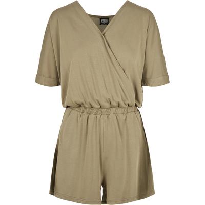 Jumpsuit URBAN CLASSICS "Urban Classics Damen Ladies Short Modal Jumpsuit" Gr. 4XL, US-Größen, grün (khaki) Damen Overalls