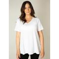 T-Shirt BASE LEVEL CURVY "Alba" Gr. 52, weiß (white) Damen Shirts V-Shirts