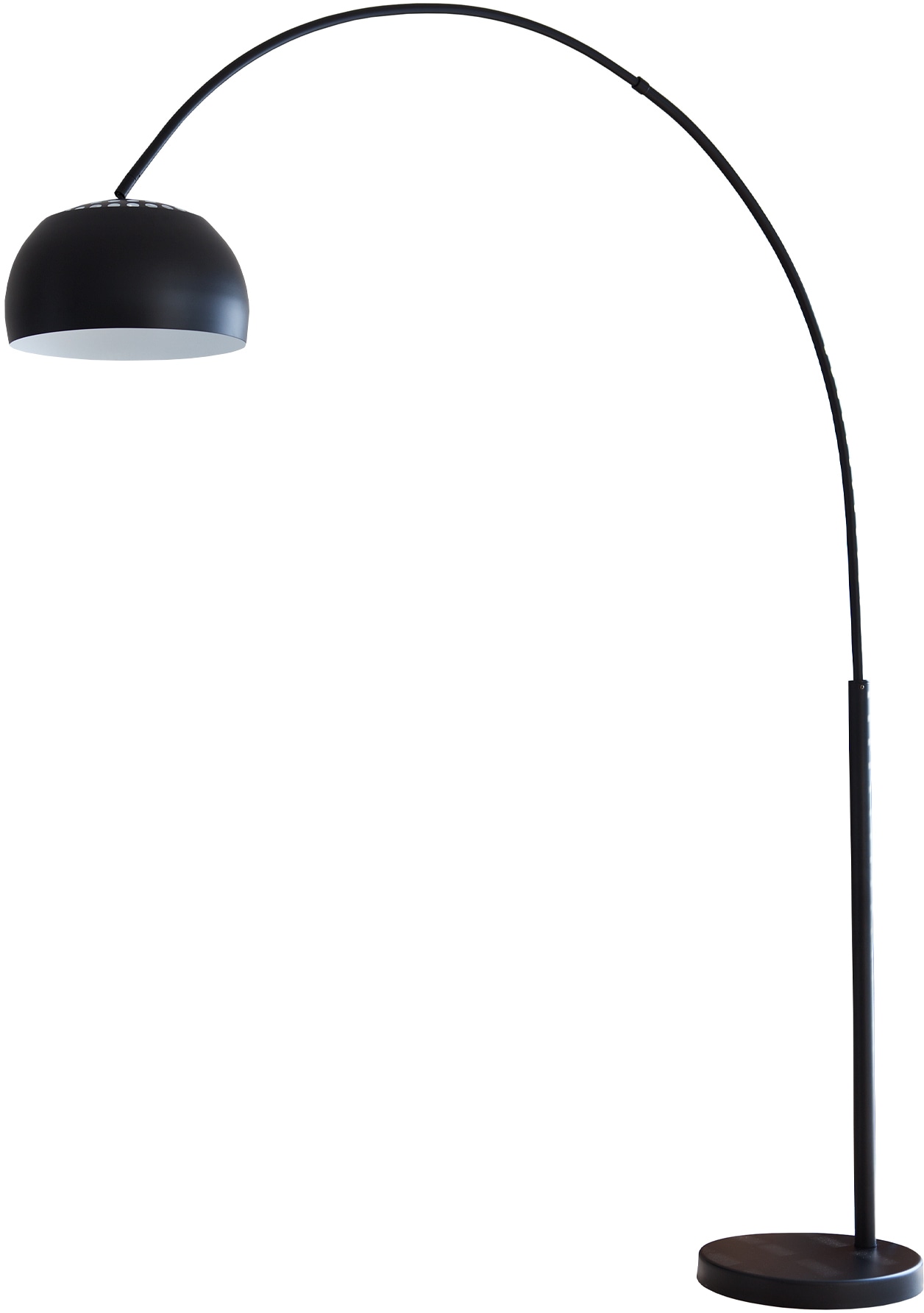 SALESFEVER Bogenlampe "Tinus", schwarz, 1, Ø 33cm H: 195cm, 1 Stk., Leuchten, mit Dimmschalter, echter Marmorfuß