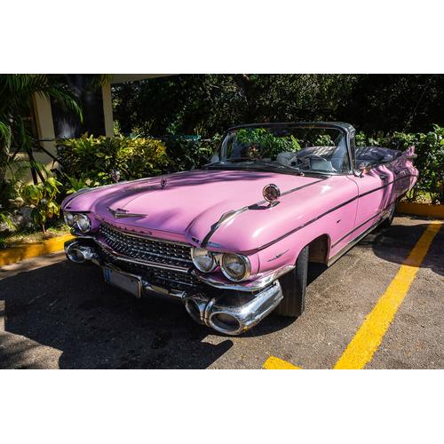 „PAPERMOON Fototapete „“Oldtimer pink““ Tapeten Gr. B/L: 4,50 m x 2,80 m, Bahnen: 9 St., bunt Fototapeten“