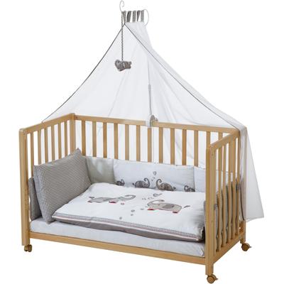 Babybett ROBA "Room Bed, Jumbo twins grau", Baby, Gr. Liegefläche B/L: 60cm x 120cm, kein Härtegrad, beige (natur), MDF, Babybetten