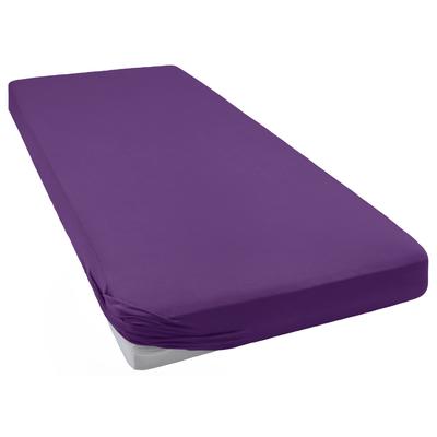Spannbettlaken BELLANA "Jersey-Elasthan deluxe", lila (violett), B:180-200cm L:200-220cm, Jersey-Elasthan, Obermaterial: 95% Baumwolle, 5% Elasthan, Laken, für Standardmatratzen, Wasserbetten und Boxspringbetten Image