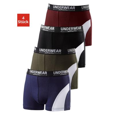 Boxer AUTHENTIC LE JOGGER "Boxershorts für Jungen", Kinder, Gr. 158/164, bunt, Jersey, Obermaterial: 95% Baumwolle, 5% Elasthan, unifarben, körpernah, Unterhosen, cooler Look durch weißen Einsatz Image