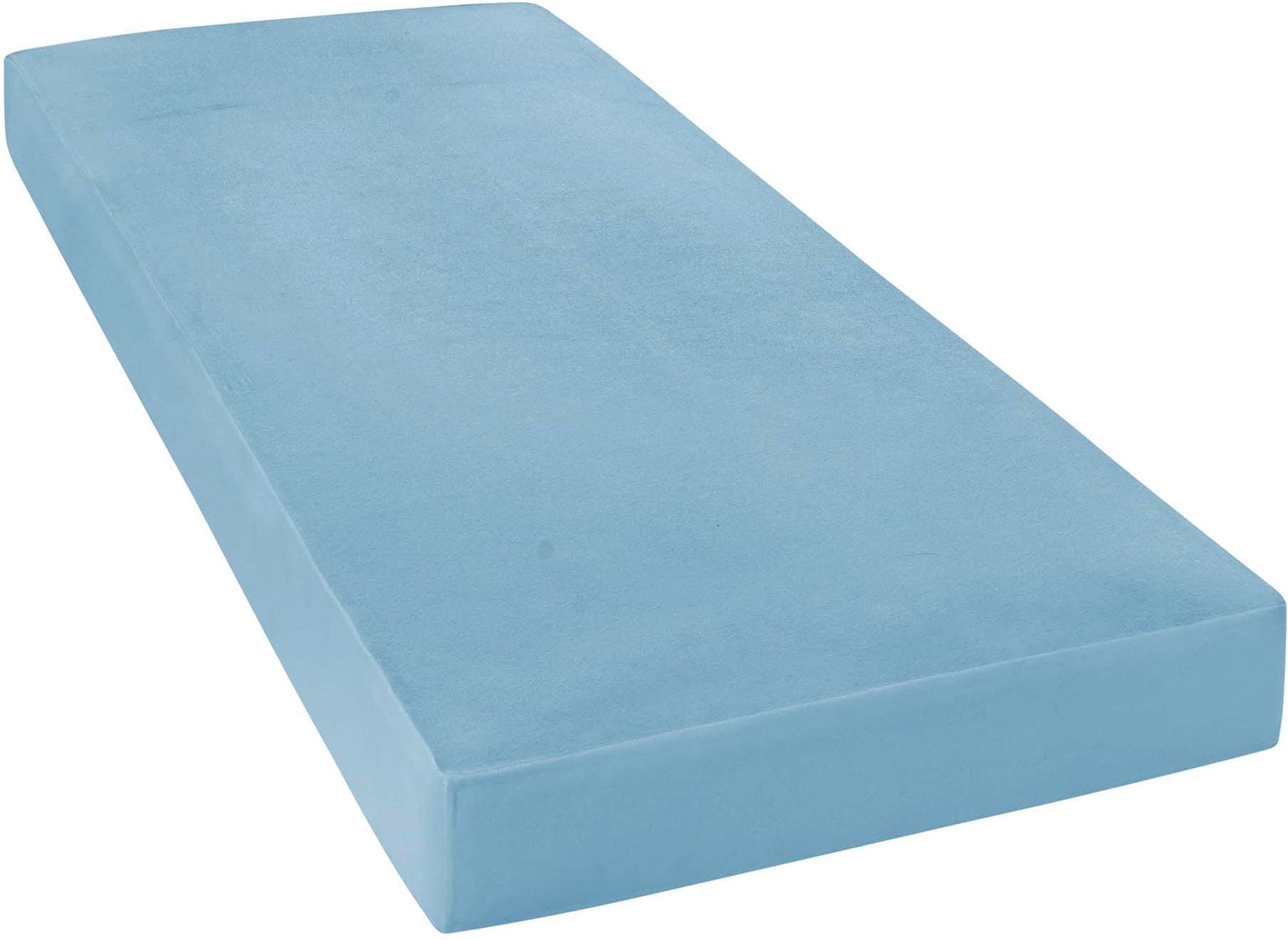 Spannbettlaken JANINE "MAKO-FEINJERSEY 5007", blau, L:200cm, Mako-Jersey, Obermaterial: 100% Baumwolle, Bettlaken, aus 100% Baumwolle, für Matratzen bis 26 cm Höhe Image