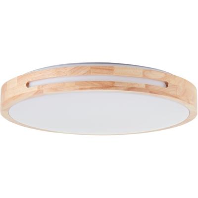 BRILLIANT LED Deckenleuchte "Woodbury", weiß (holzfarben hell, weiß), Ø 39cm H: 7,5cm, Lampen, Mit Holzrahmen, Ø 39 cm, 2100 lm, 2700 K, Holz/Kunststoff Image