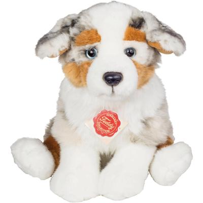 Kuscheltier TEDDY HERMANN "Australian Sheperd Welpe sitzend, 22 cm" Plüschfiguren grau (weiß/braun/grau) Kinder zum Teil aus recyceltem Material