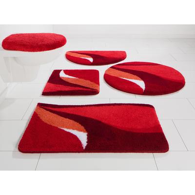 Badematte MY HOME "Magnus, Badvorleger, Badezimmer Teppich" Gr. 3, rot, H:20mm, Polyacryl, Badematten, mehrfarbig, Badteppich, Badematten auch als 2 teiliges Set & rund Image