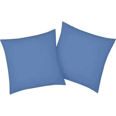 Kissenbezug BELLANA "Mako-Jersey-Exclusiv", blau (mittelblau), B:40cm L:40cm, Baumwolle, Obermaterial: 100% Baumwolle, Kissenbezüge, aus reiner Baumwolle Image