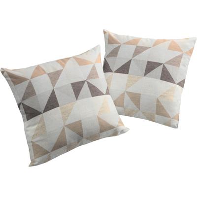 Dekokissen WIRTH "Berlare" Gr. 1, braun (braun, kreise), B:40cm L:40cm, Baumwolle, Polyester, Dekokissen_Sitzkissen_Kissenhüllen, Kissenhülle ohne Füllung, 2 Stück Image