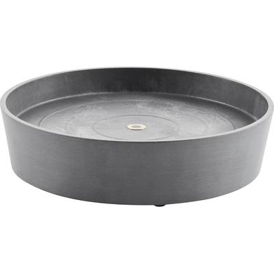 Blumentopfuntersetzer ECOPOTS "SAUCER WHEELS Grey", grau, B:34,1cm H:9cm T:34,1cm Ø:34,1cm, Kunststoff, Untersetzer, BxTxH: 34,1x34,1x9 cm Image