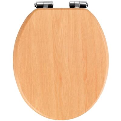 WC-Sitz WENKO "Buche Natur", beige, B:35,5cm L:42cm, MDF - Mitteldichte Holzfaserplatte, WC-Sitze