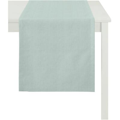 Tischläufer APELT "ALASKA, LOFT STYLE, Rips Uni", blau (türkis), B:48cm L:150cm, Polyester, Baumwolle, Tischdecken Image