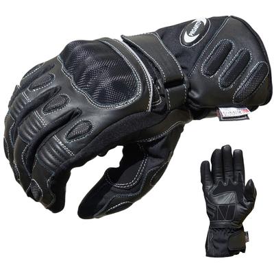 Motorradhandschuhe PROANTI Gr. L, schwarz, Handschuhe, L, Obermaterial: 60% Rindsleder, 25% Nylon, 10% Polyester, 5% Polyurethan. Innenfutter: 100% Polyester, speziell für Regenwetter und den Winter geeignet, wasserdicht Image