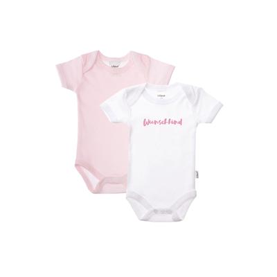 Body LILIPUT "Wunschkind" Gr. 74/80, EURO-Größen, rosa (weiß-rosa) Baby Bodies mit extra weiter Kopföffnung