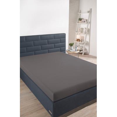 Spannbettlaken SCHIESSER "Jessi aus 100% Baumwolle", grau (dunkelgrau), B:100cm L:200cm, Jersey, Obermaterial: 100% Baumwolle, Laken, für Matratzen bis zu 22 cm Höhe, MADE IN GREEN by OEKO-TEX Image