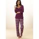 Pyjama PETITE FLEUR Gr. 56/58, rot (bordeau) Damen Homewear-Sets Pyjamas