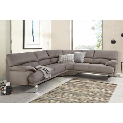 Ecksofa TRENDMANUFAKTUR "Cecilia II, in italienischen Design, bequem, hoher Sitzkomfort, L-Form", braun (tan), B:280cm H:87cm T:240cm, Microfaser Vintage (100% Polyester), Struktur (100% Polyester), Struktur fein (100% Polyester), Sofas, extrabreite... Image