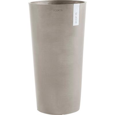 Blumentopf ECOPOTS "AMSTERDAM MID HIGH Taupe", grau (taupe), B:34cm H:66cm T:34cm Ø:34cm, Kunststoff, Pflanzgefäße, BxTxH: 34x34x66 cm
