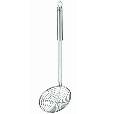 Seihlöffel RÖSLE, silber (edelstahlfarben), Ø:14cm, Edelstahl, Kochlöffel, Rundgriff mit Aufhängeöse, Edelstahl 18/10, spülmaschinengeeignet