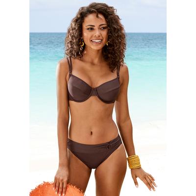 Bügel-Bikini-Top S.OLIVER "Rome", Damen, Gr. 44, Cup F, braun, Polyamid, Microfaser, unifarben, Bikini-Oberteile, in verschiedenen Unifarben Image