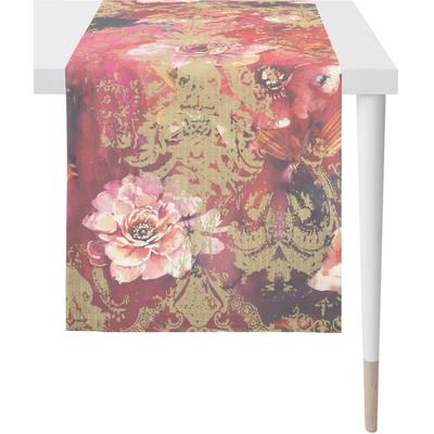 Tischläufer APELT "Noemi - Herbstzeit, Herbstdeko, Herbst", bunt (bordeaux, rosa, natur, bunt), B:46cm L:135cm, Polyester, Tischdecken, Digitaldruck Image