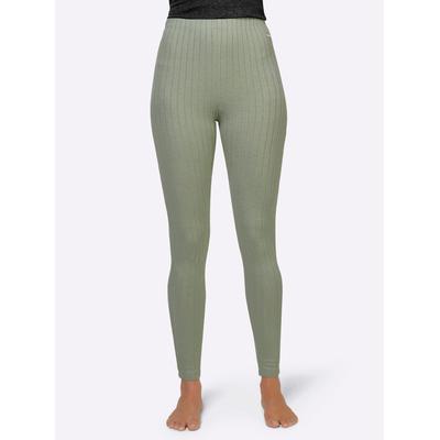 Leggings FEEL GOOD, Damen, Gr. 48/50, Normalgrößen, grün (lindgrün), 64% Polyester, 32% Viskose, 4% Elasthan, unifarben, Hosen Image