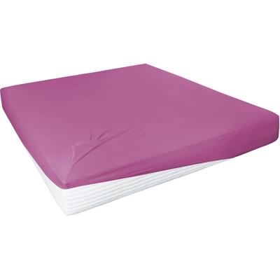 Spannbettlaken PRIMERA "Elasthan-Feinjersey", lila (flieder), B:180-200cm L:200-220cm, Jersey-Elasthan, Obermaterial: 95% Baumwolle, 5% Elasthan, Laken, PREMIUM, aus 95% gekämmter Baumwolle und 5% Elasthan, bis 28 cm Höhe Image