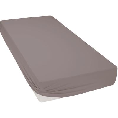 Spannbettlaken CURT BAUER "Jersey", braun (hellbraun), B:150cm L:200cm, Jersey, Obermaterial: 96% Baumwolle, 4% Elasthan, Laken, Uni Image
