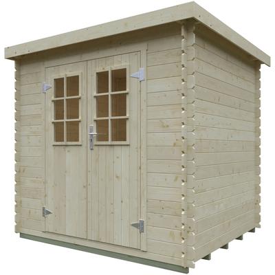 Gartenhaus KIEHN-HOLZ "Hummelsee 2", beige (naturbelassen), Fußboden im Gartenhaus, ohne Dacheindeckung, Holzwerkstoff, Gartenhäuser