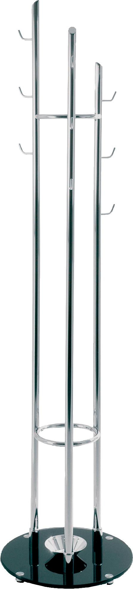 Garderobenständer HAKU, grau (chrom), B:40cm H:183cm T:40cm Ø:40cm, Metall, Garderobenständer