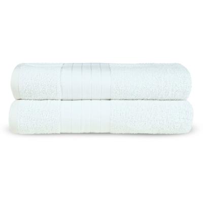 Badetuch EMOTION "Uni", weiß, B:70cm L:140cm, Frottee, Obermaterial: 100% Baumwolle, Handtücher (Packung), Baumwolle,Walkfrottee, Bordüre, 500 GSM, Einfarbig, ohne Aufhängung Image