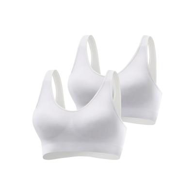 Bralette-BH PETITE FLEUR, Damen, Gr. M (40/42), N-Gr, weiß (2xweiß), Microtouch, Obermaterial: 88% Polyamid, 12% Elasthan, Basic, bequem, BHs Bralette BH-Set, SEAMLESS ohne Bügel aus weichem Microtouchmaterial Image