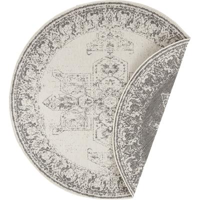 Teppich HANSE HOME "Borbon Wendeteppich" Gr. 9, beige (creme, grau), H:5mm Ø:140cm, Polypropylen (PP), Teppiche, In-& Outdoor, Wetterfest, Balkon, Garten, Wohnzimmer, Wasserfest Image