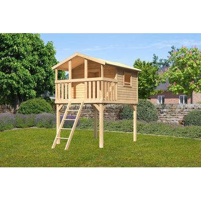 Spielturm AKUBI "Unfug", beige (natur), Spieltürme, KinderB:155cm H:309cm T:198cm, Holzwerkstoff, BxTxH: 155x198x309 cm, B:155cm H:309cm T:198cm