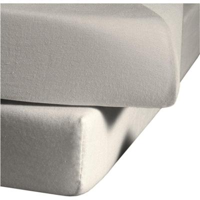 Spannbettlaken FLEURESSE "Jenny C aus feinfädigem Mako-Jersey", beige (porzellanfarben), B:120cm L:200cm, Mako-Jersey, Obermaterial: 100% Baumwolle, Laken, für Matratzen bis 23 cm Höhe Image