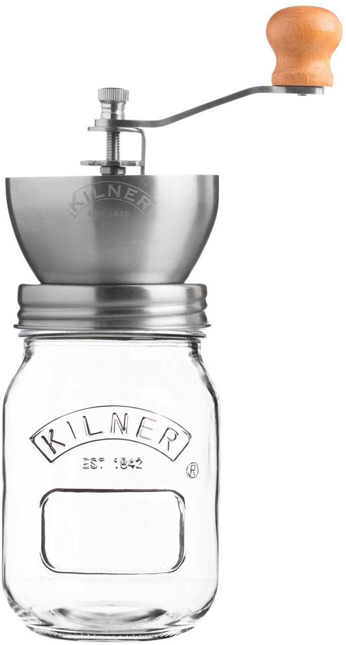 Kaffeemühle KILNER, silber (transparent, aluminiumfarben), H:21,5cm, Kaffeemühlen, Inhalt 0,5 Liter