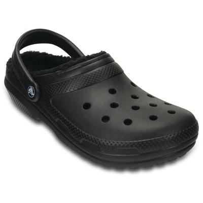 Hausschuh CROCS "Classic Lined Clog", Herren, Gr. 36, schwarz (schwarz, uni), Croslite, casual, Schuhe, Gartenschuh, Sch