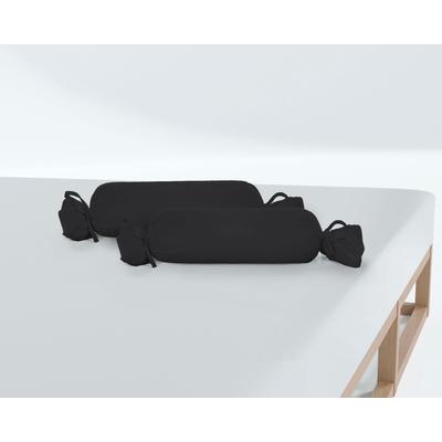 Nackenrollenbezug BIBERNA "Michi", schwarz, B:15cm L:40cm, Feinjersey, Obermaterial: 100% Baumwolle, Kissenbezüge, Jersey (1 Pack mit 2 Stück), dichte, feinfädige Single-Qualität Image