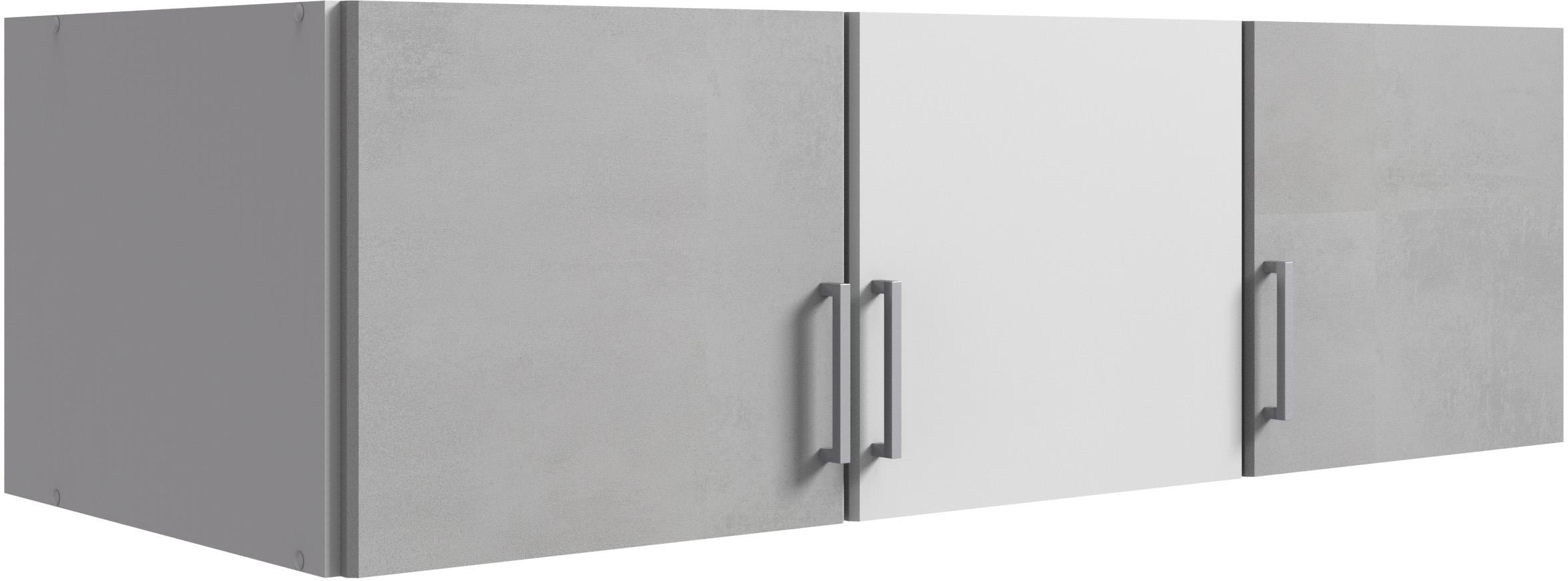 Schrankaufsatz WIMEX "Click", grau (beton, nachbildung lichtgrau, weiß), B:135cm H:42cm T:56cm, Kunststoff, Möbelaufsätze, Kleiderschrank-Zubehör Schrankaufsatz