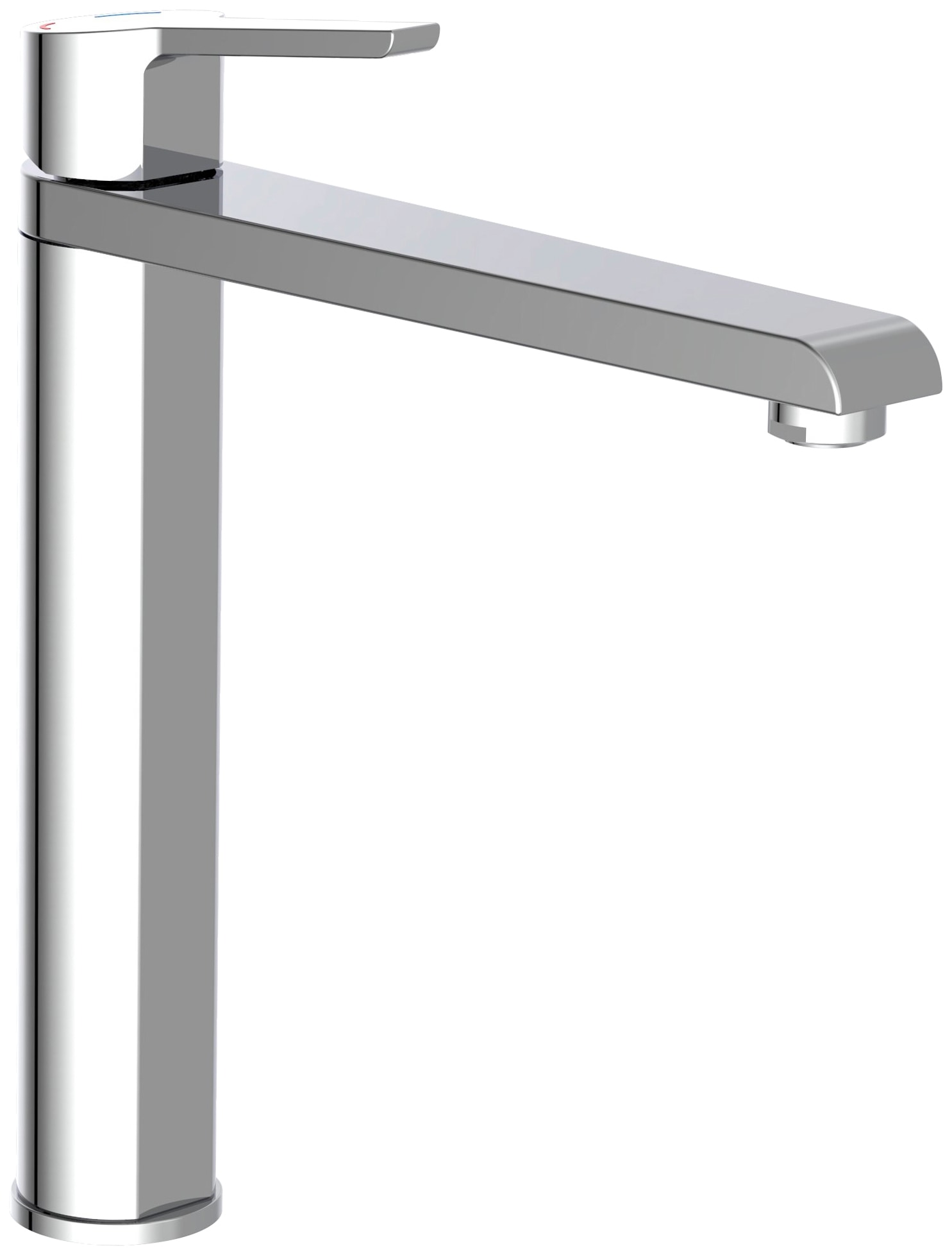 Spültischarmatur SCHÜTTE "VITA", silber (chrom), B:5cm H:28cm T:25cm Ø:5cm, Messing, Armaturen, mit hohem Auslauf, 360 Grad schwenkbar, extralange Schläuche, Chrom